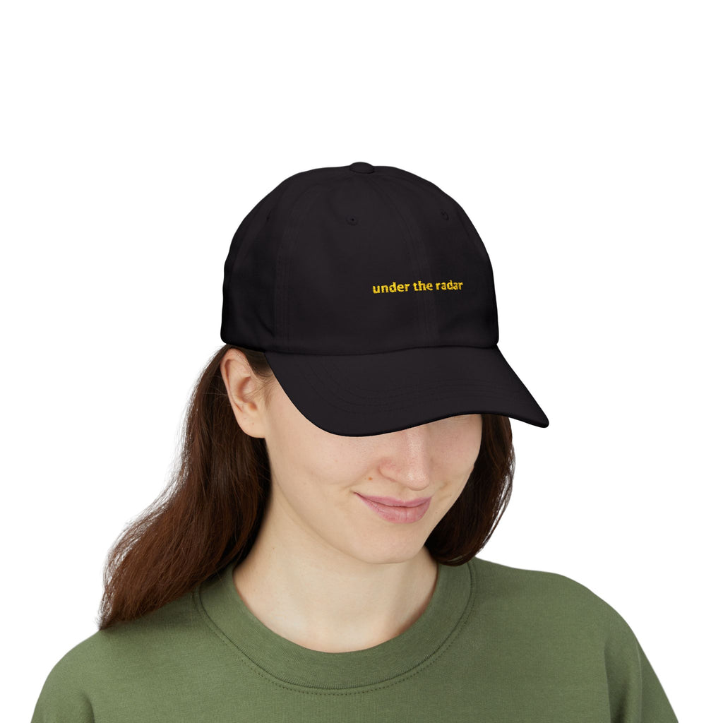 under the radar Dad Cap | Minimal Script Embroidered Baseball Hat