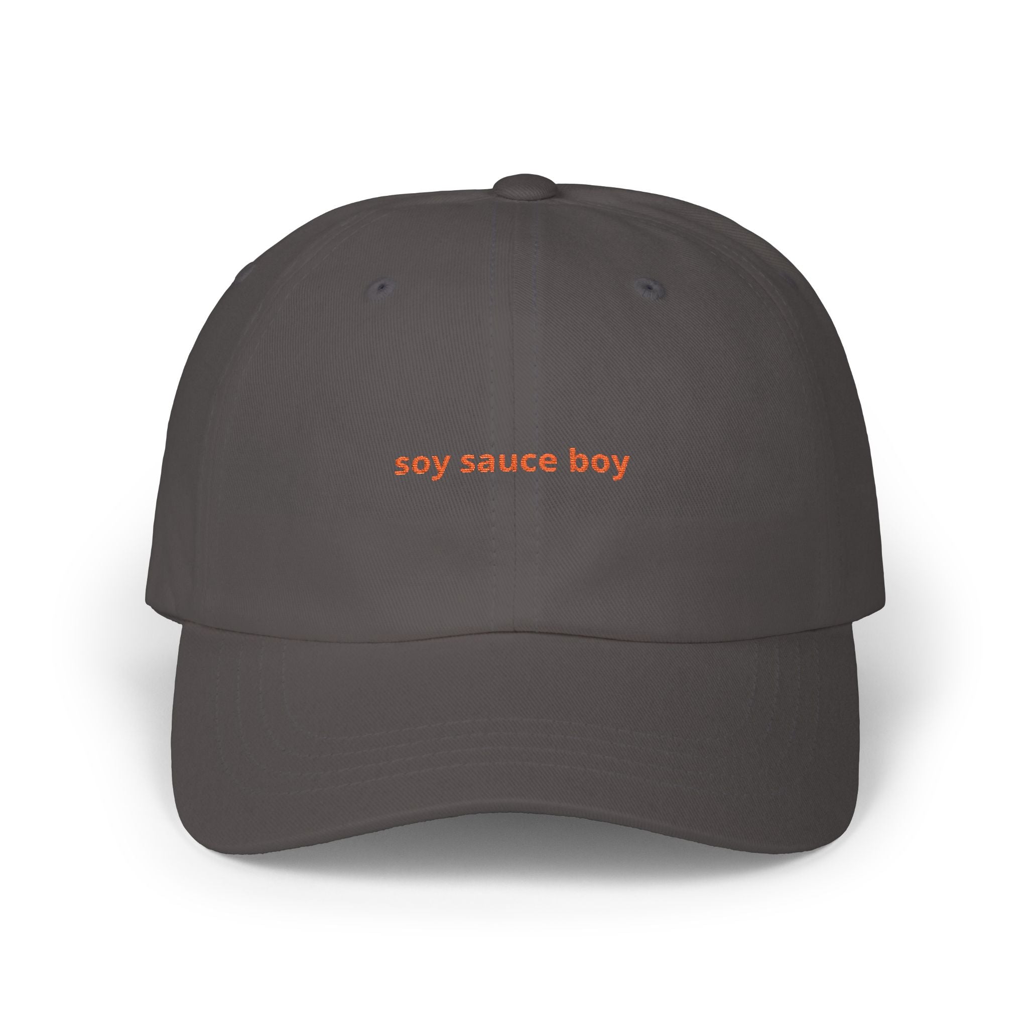 soy sauce boy dad cap | embroidered white baseball hat