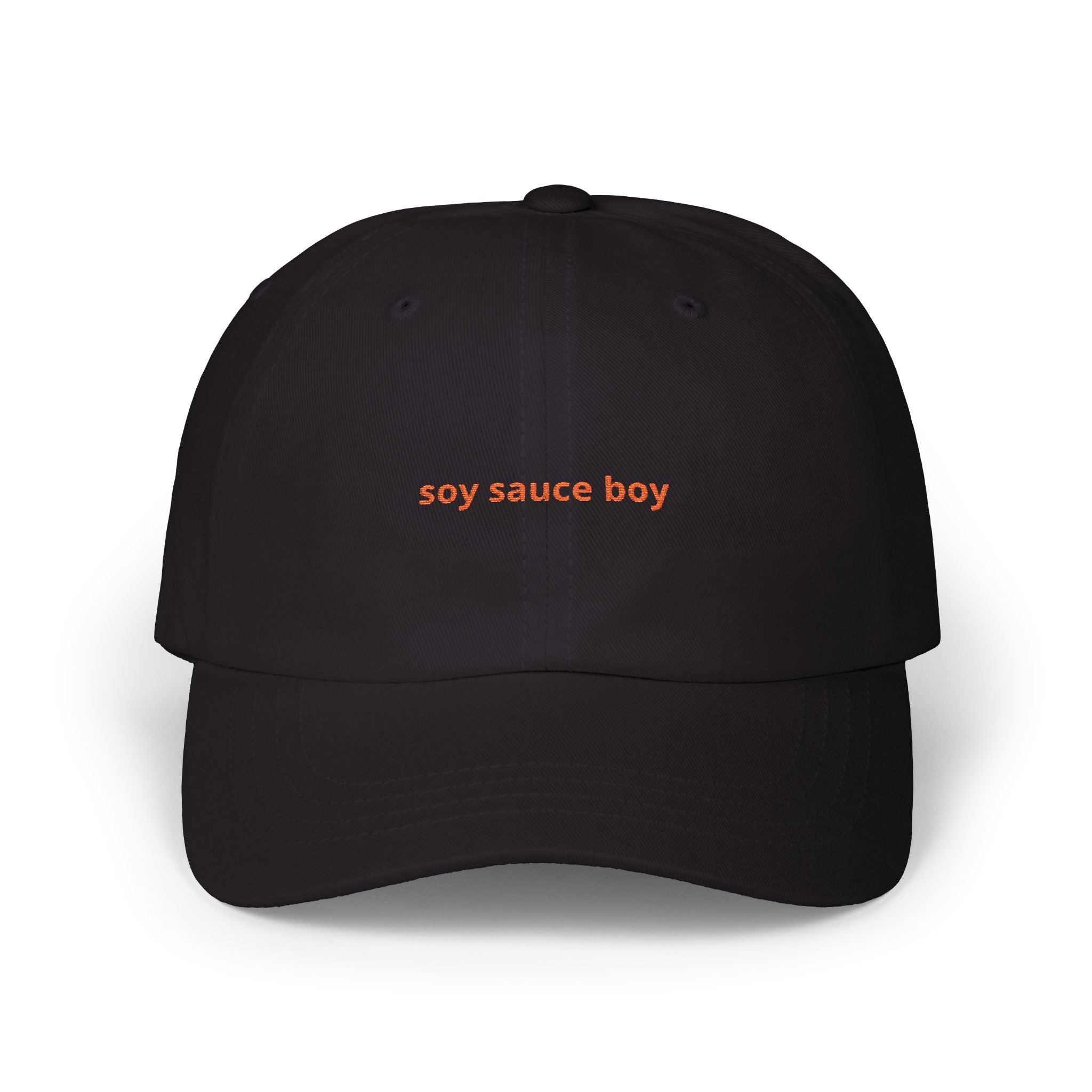 soy sauce boy dad cap | embroidered white baseball hat