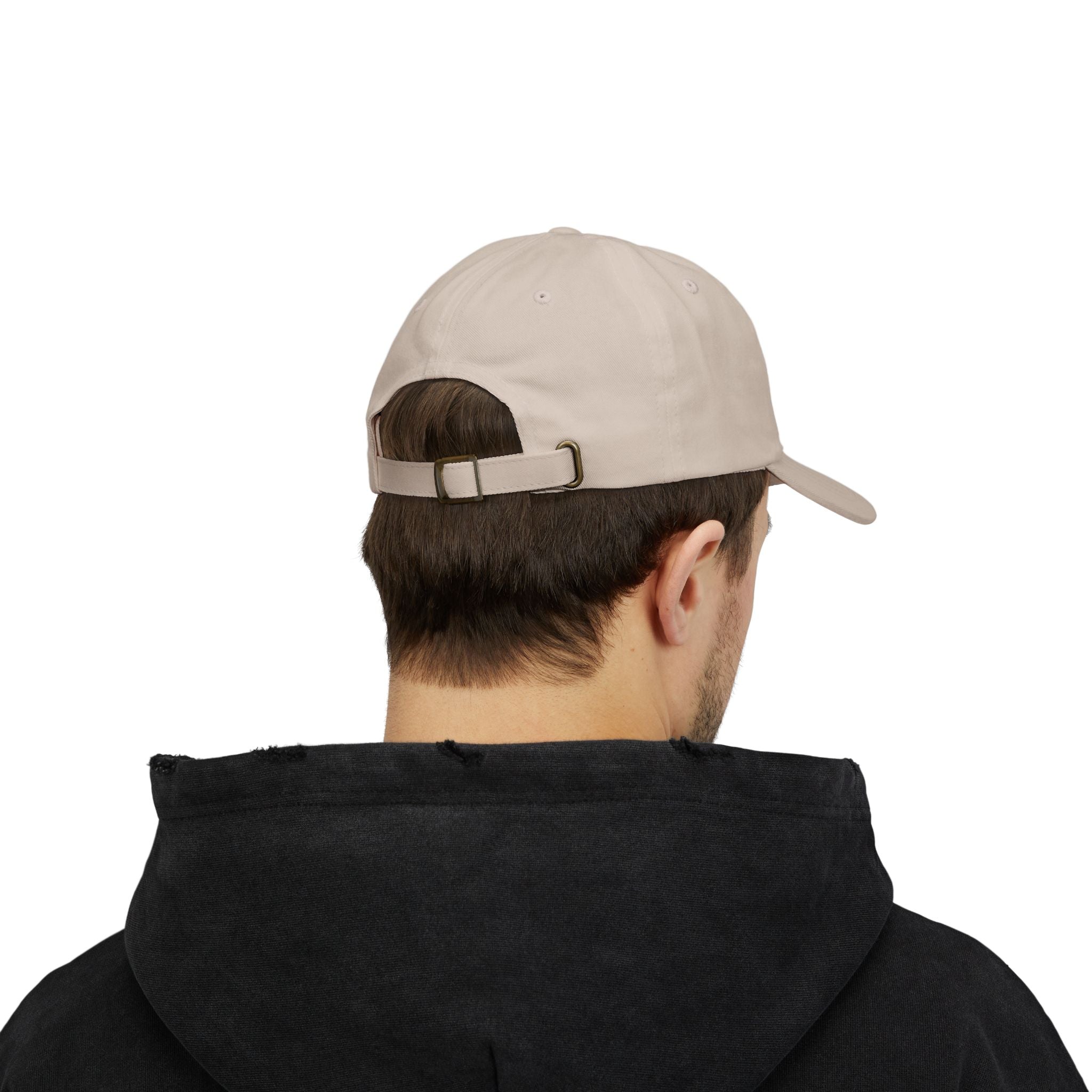 ritzy thug Classic Dad Cap | minimalist embroidered text, white baseball hat