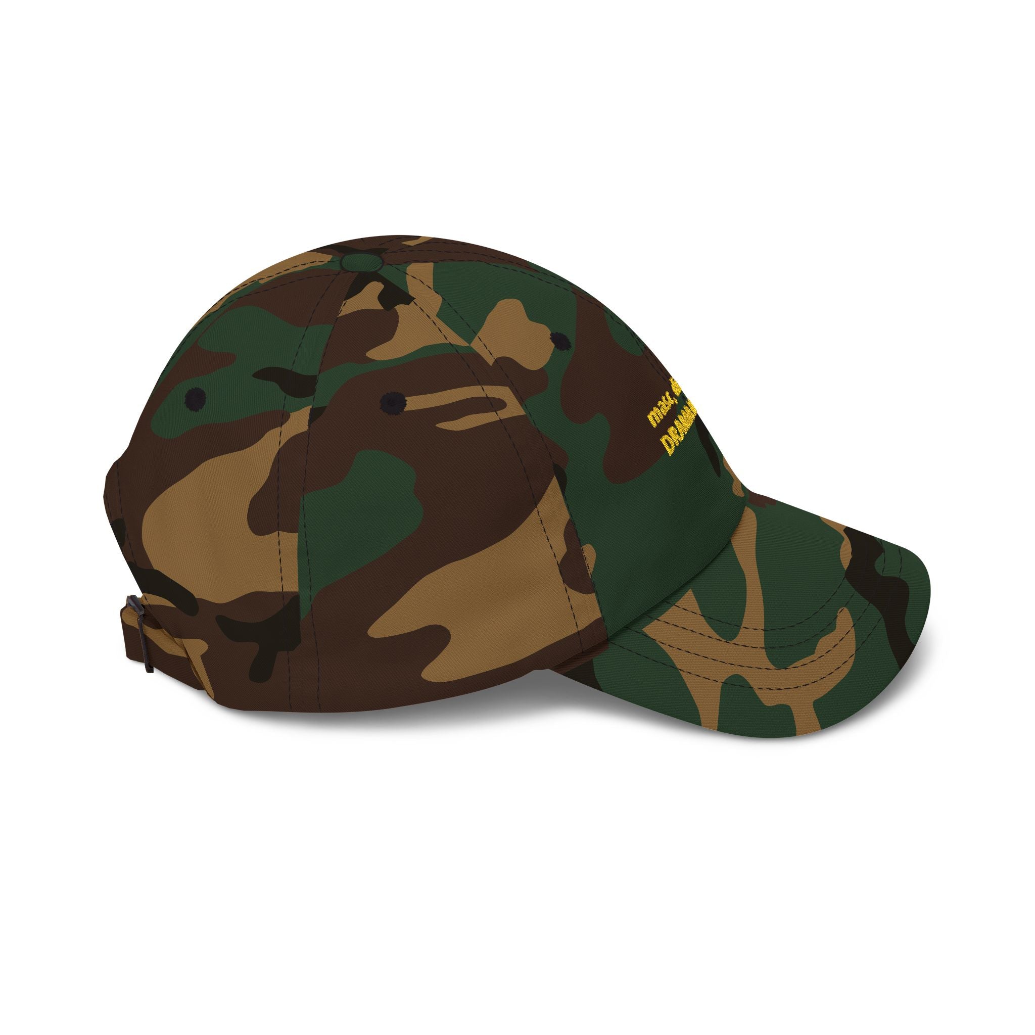 masc. discreet DRAMA LLAMA Dad Cap | Embroidered White Baseball Hat