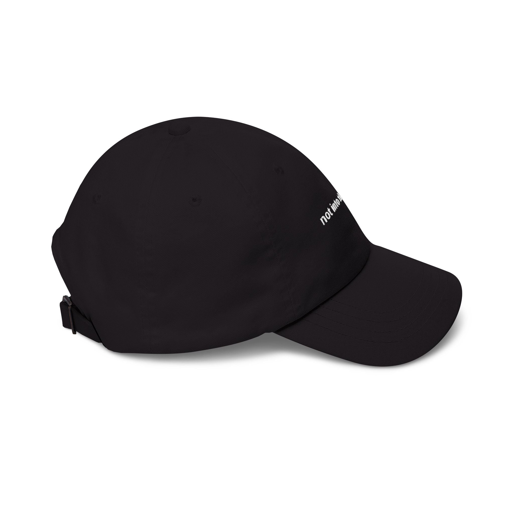 not into the scene Dad Cap | Minimal Embroidered Text Hat