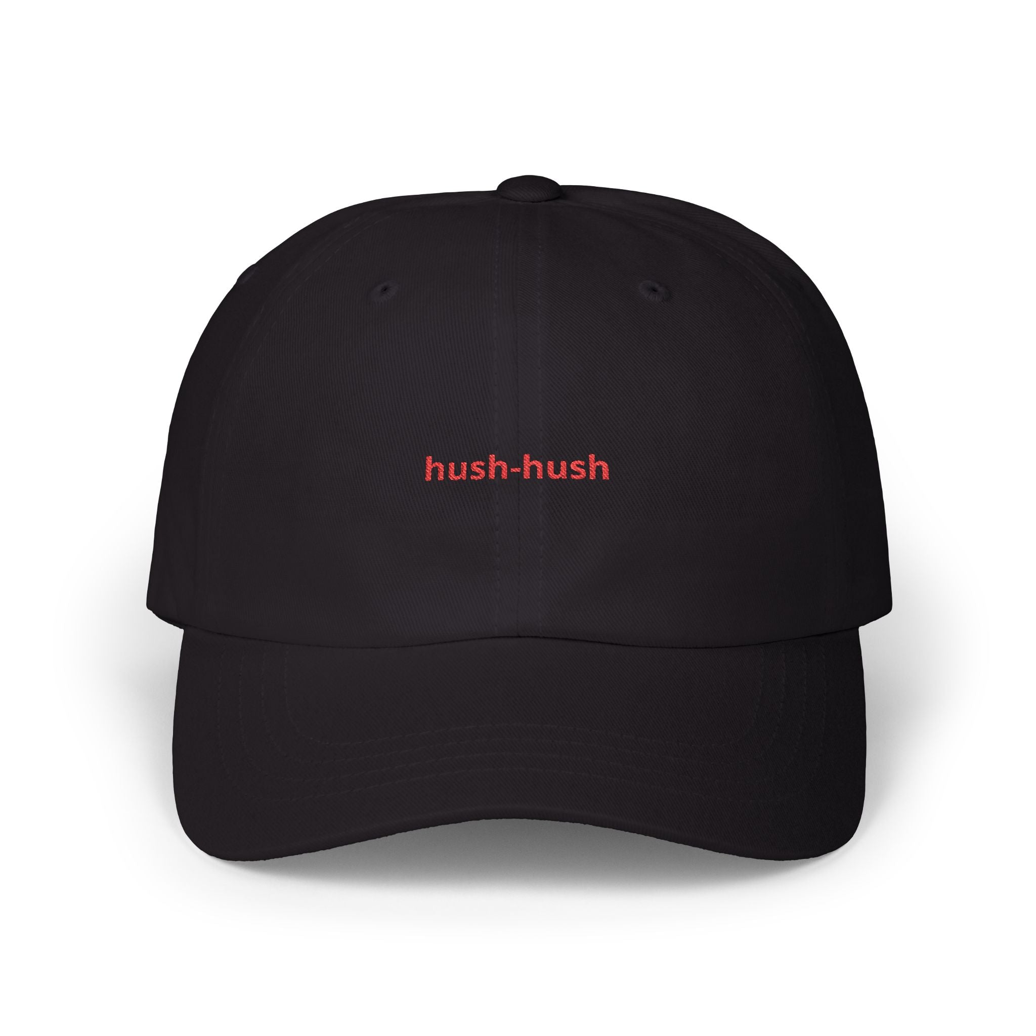 hush-hush Classic Dad Cap | Minimal Embroidered Baseball Hat