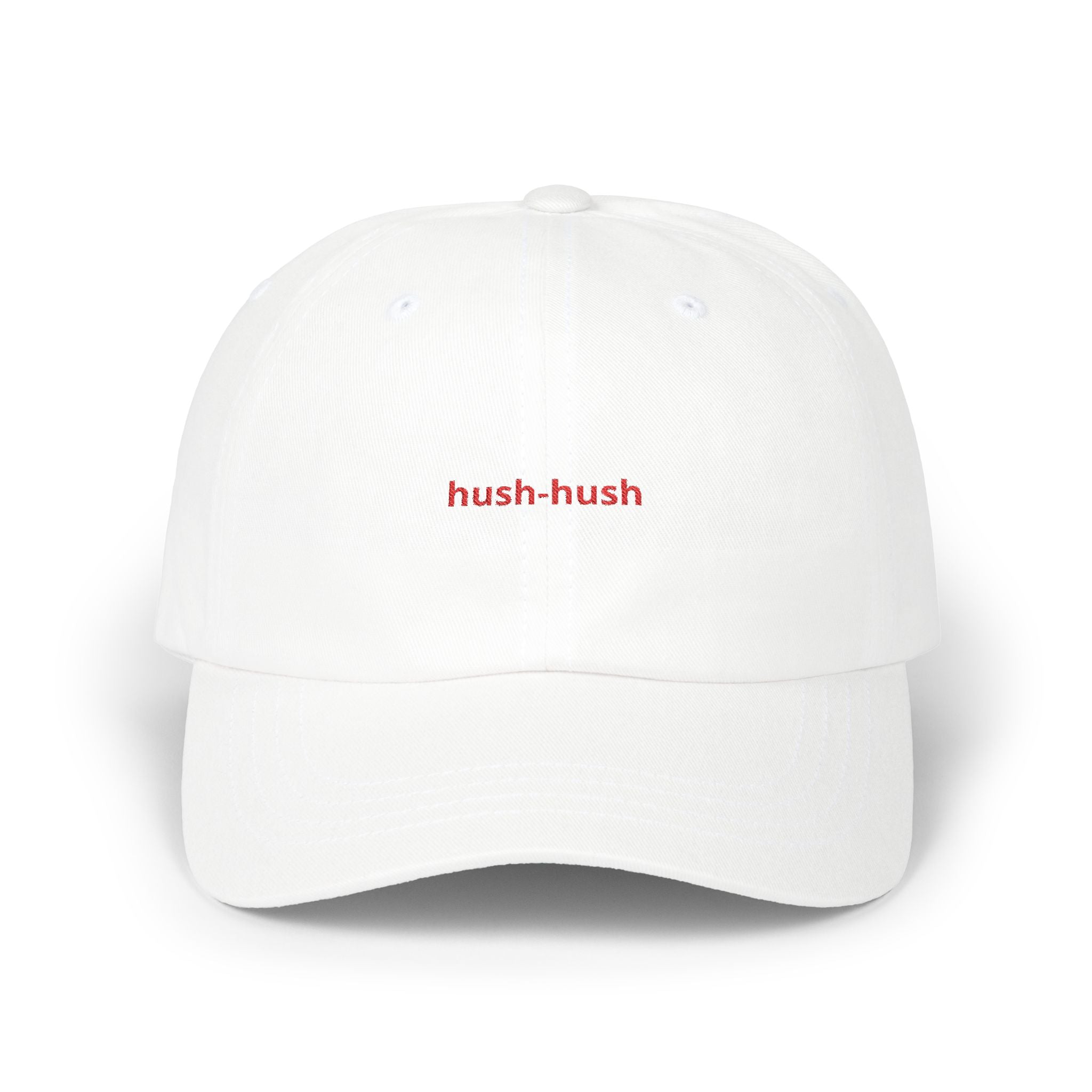 hush-hush Classic Dad Cap | Minimal Embroidered Baseball Hat