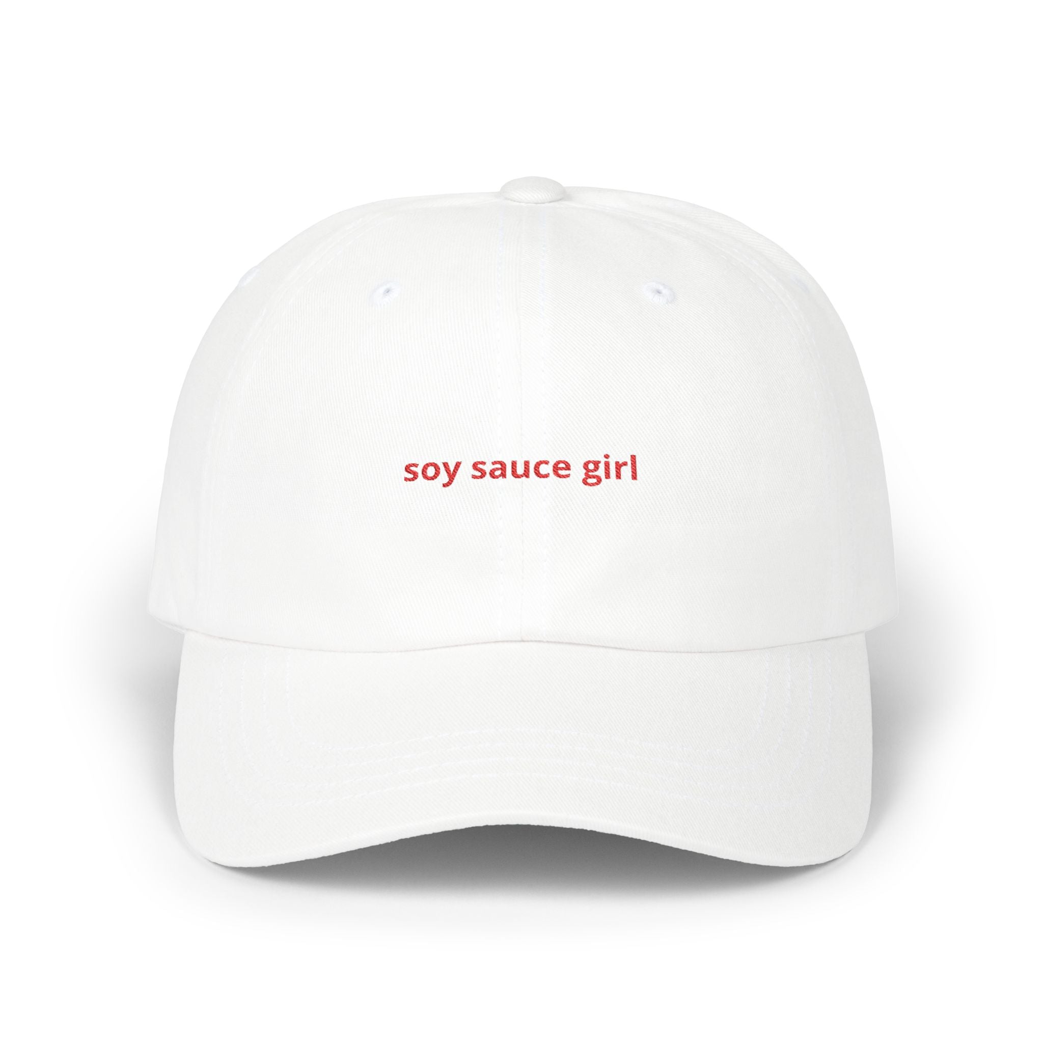 soy sauce girl Dad Cap | embroidered script baseball hat