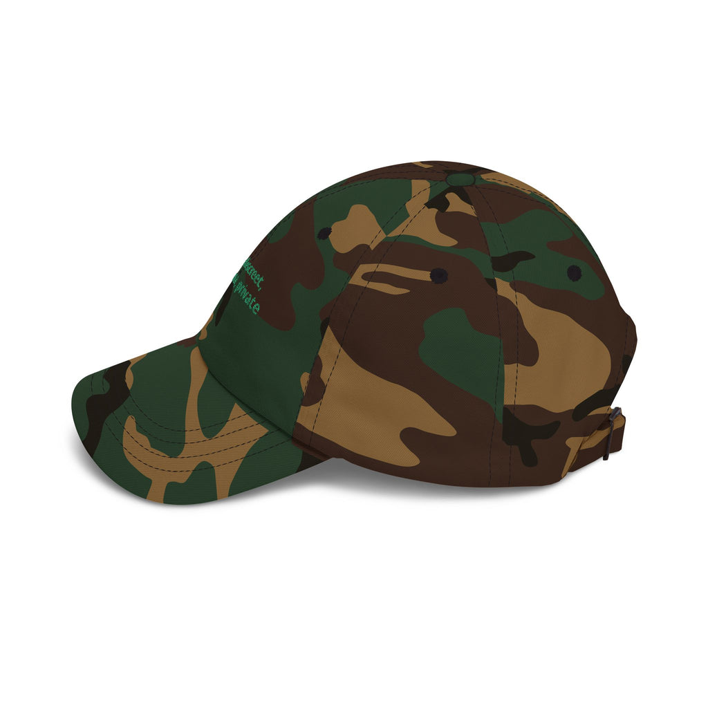 masc. discreet. no drama. private dad cap | camo embroidered hat