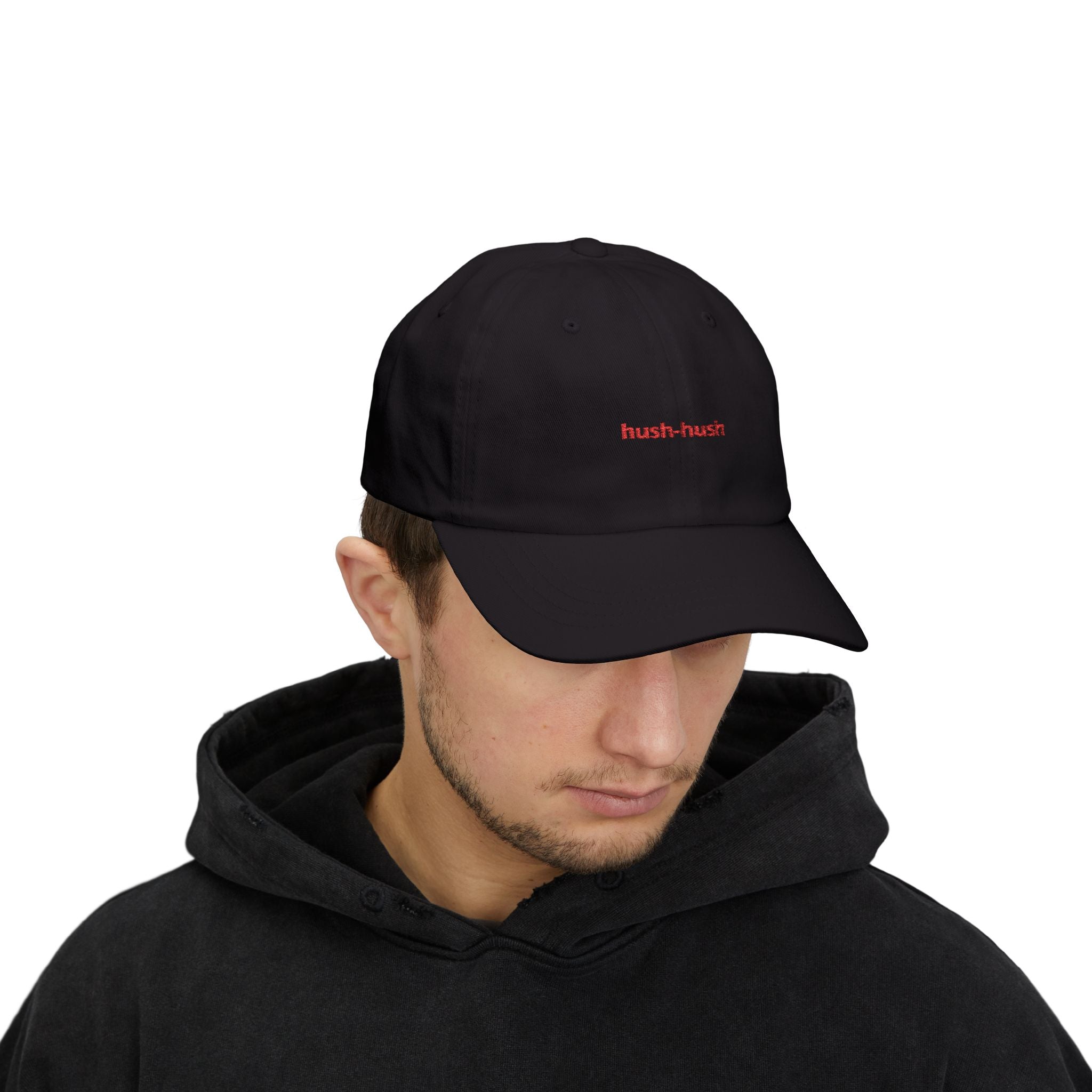 hush-hush Classic Dad Cap | Minimal Embroidered Baseball Hat