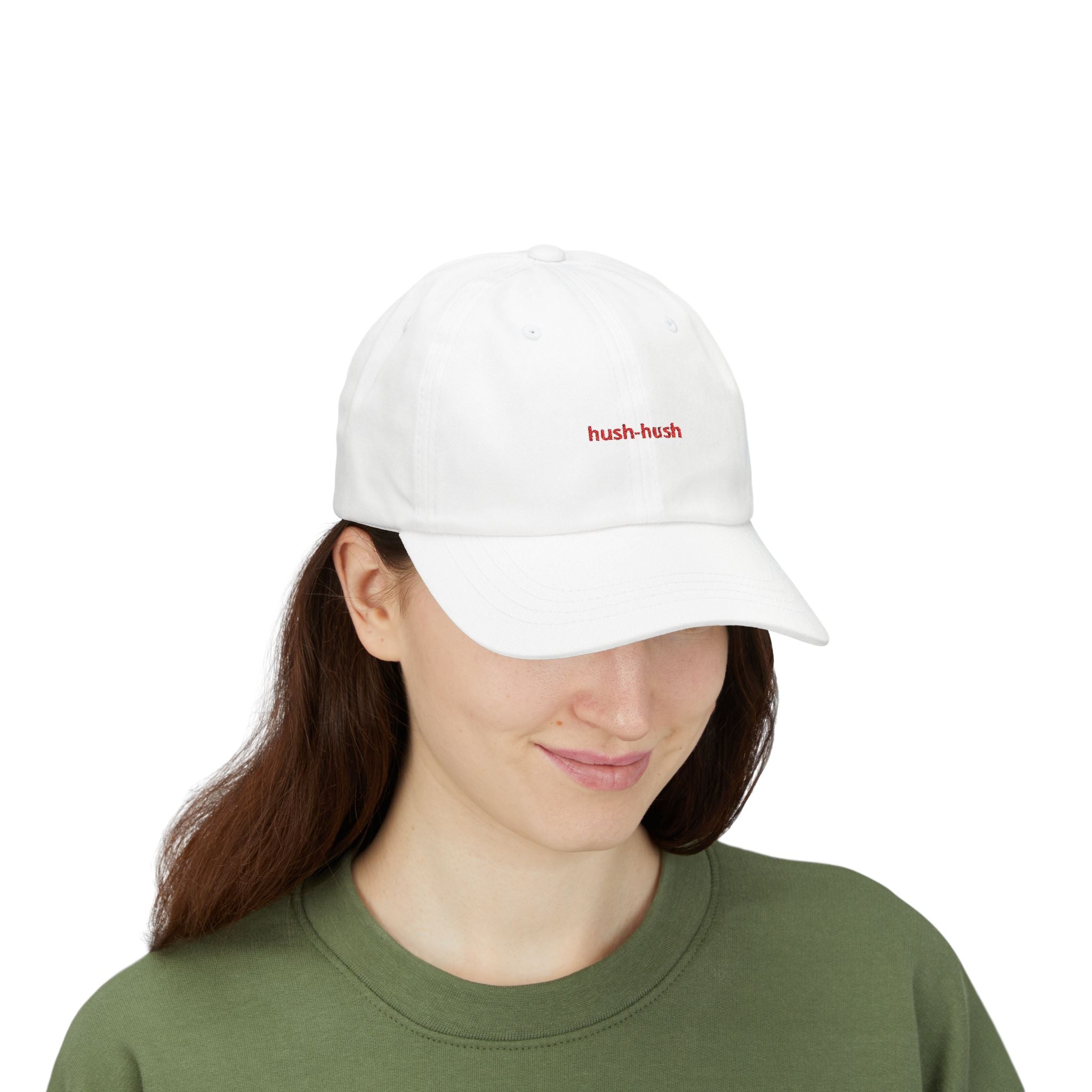 hush-hush Classic Dad Cap | Minimal Embroidered Baseball Hat