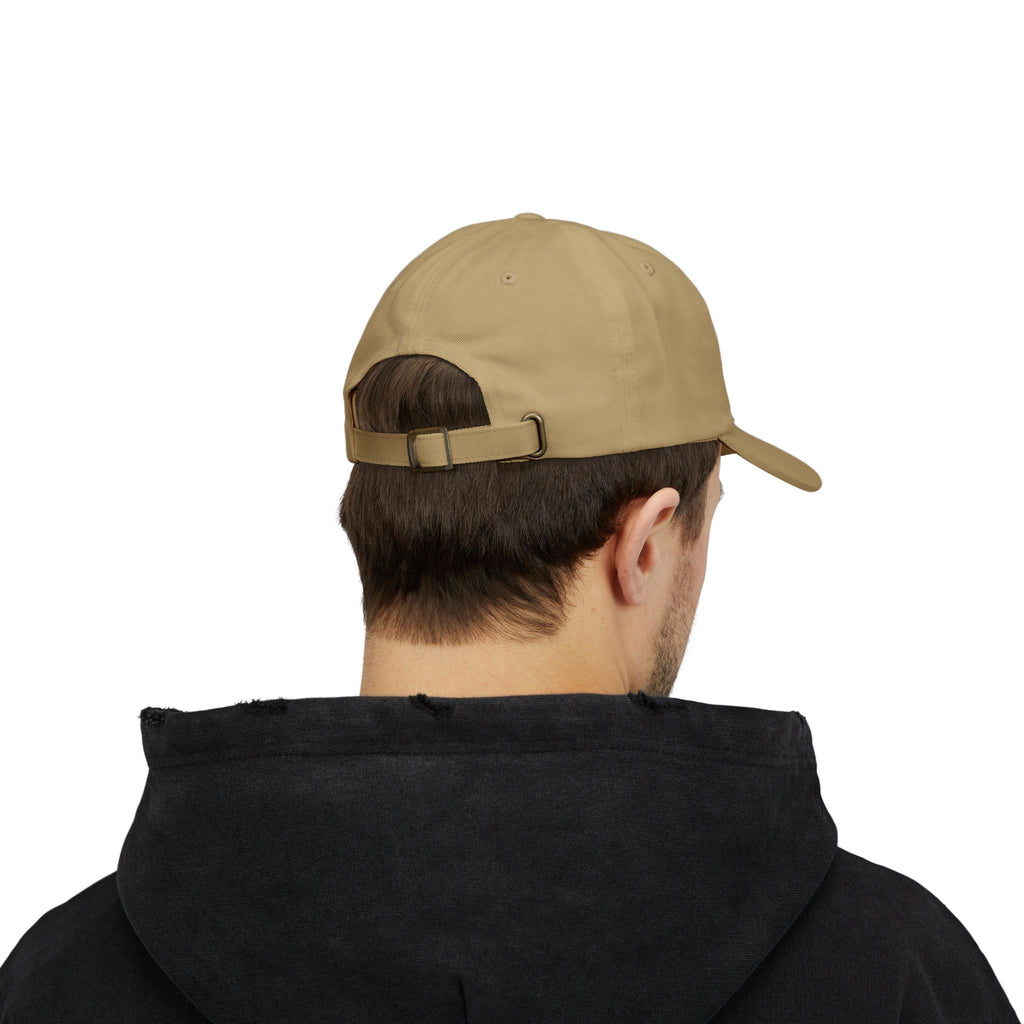 ritzy thug Classic Dad Cap | minimalist embroidered text, white baseball hat