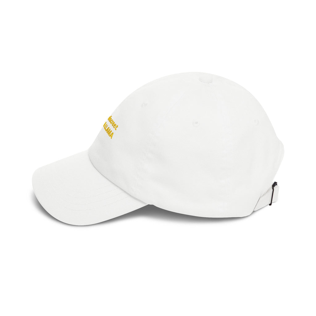 masc. discreet DRAMA LLAMA Dad Cap | Embroidered White Baseball Hat