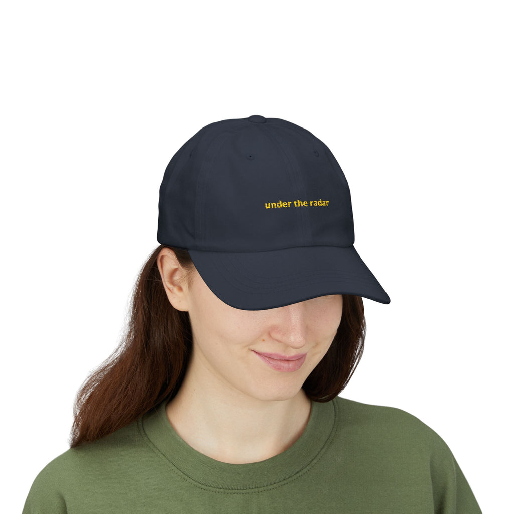 under the radar Dad Cap | Minimal Script Embroidered Baseball Hat