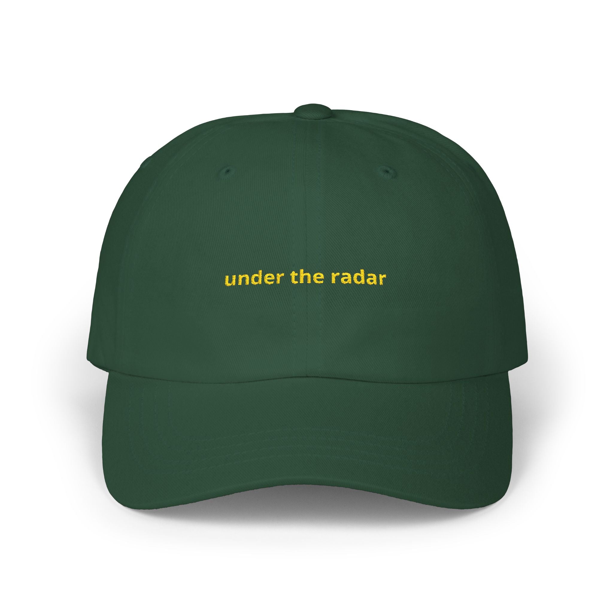 under the radar Dad Cap | Minimal Script Embroidered Baseball Hat