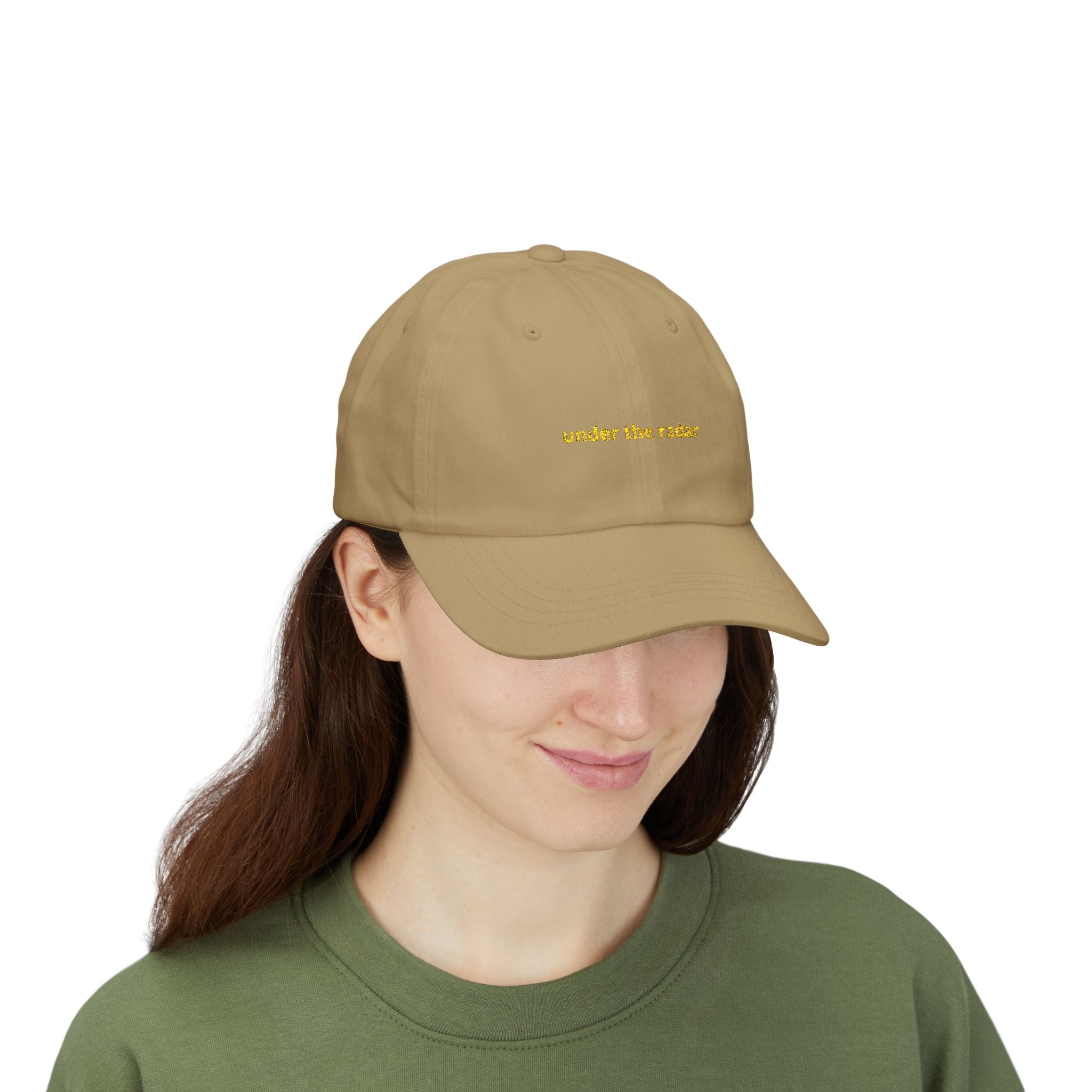under the radar Dad Cap | Minimal Script Embroidered Baseball Hat
