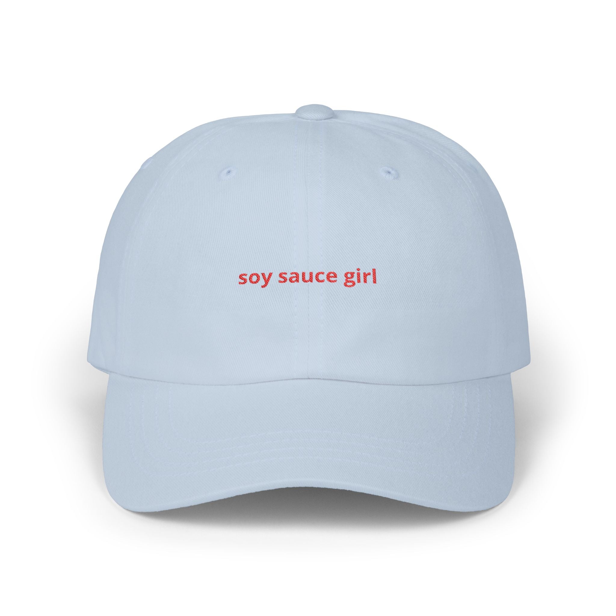 soy sauce girl Dad Cap | embroidered script baseball hat