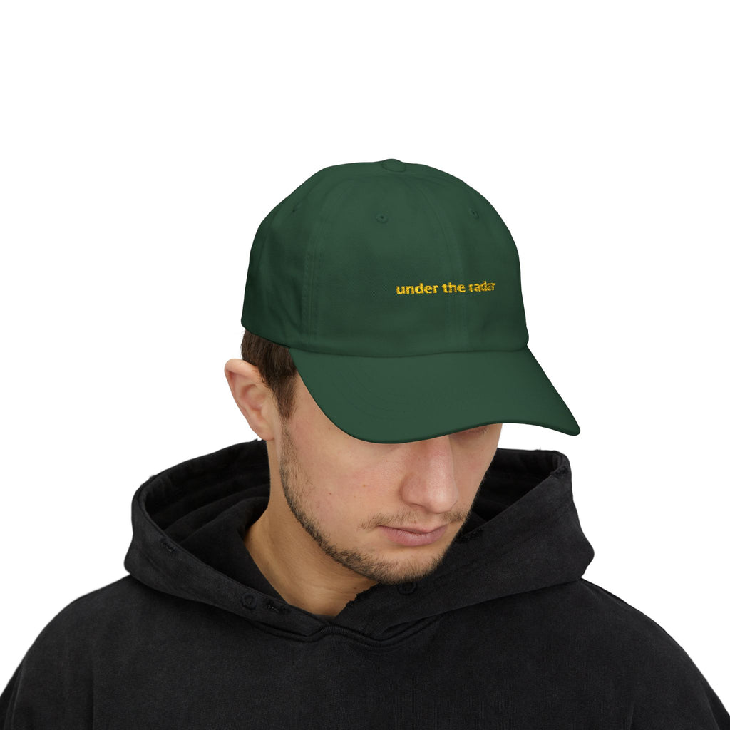 under the radar Dad Cap | Minimal Script Embroidered Baseball Hat