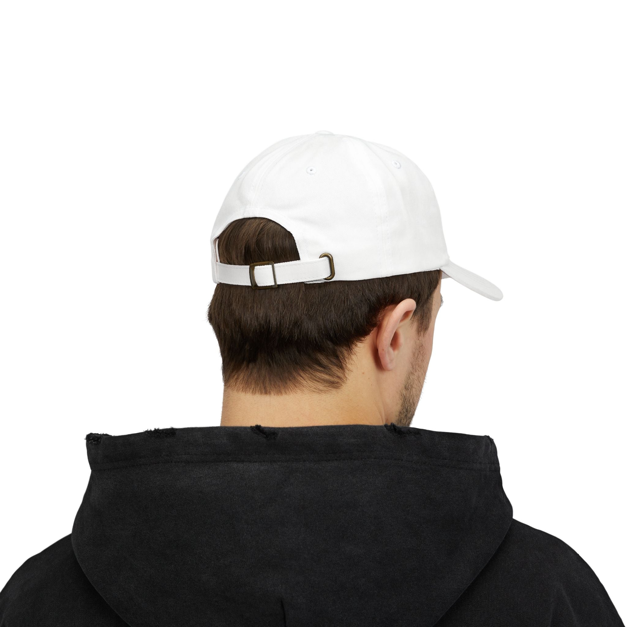 ritzy thug Classic Dad Cap | minimalist embroidered text, white baseball hat