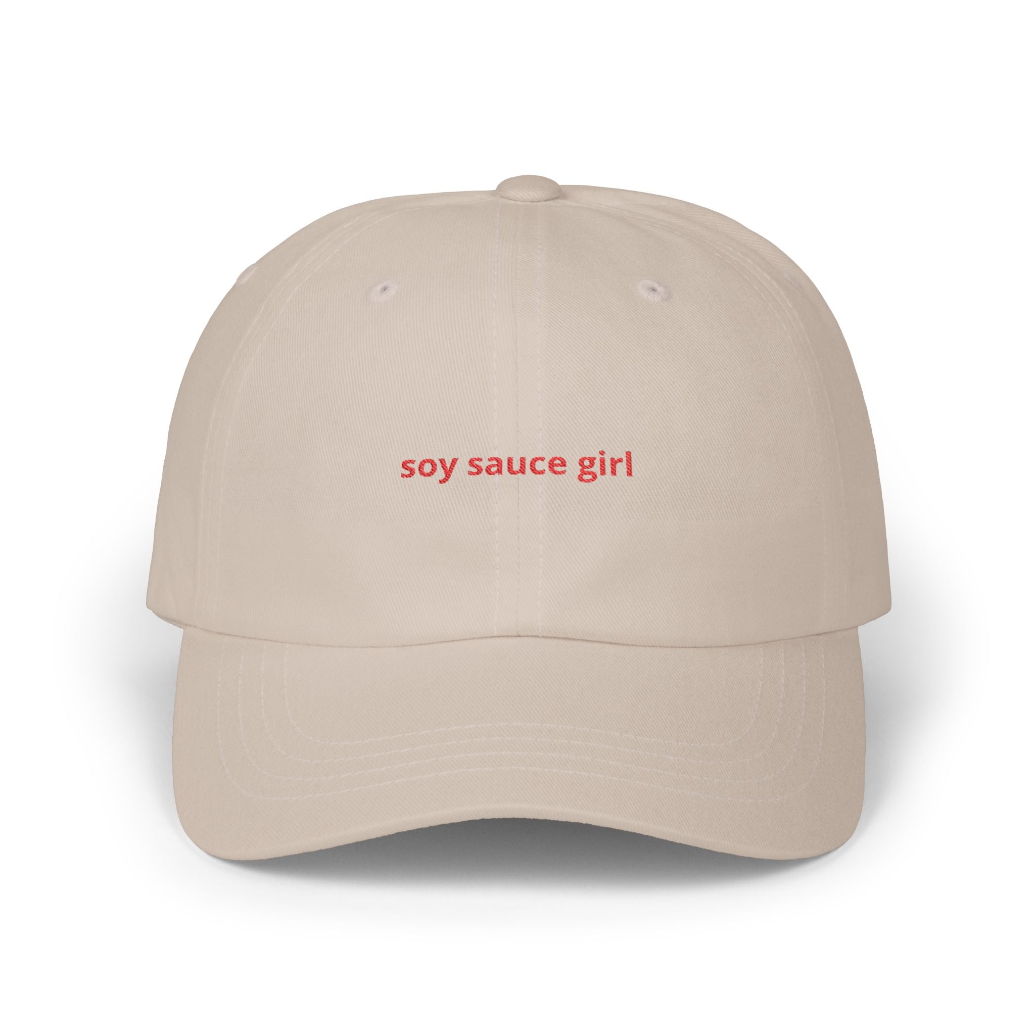 soy sauce girl Dad Cap | embroidered script baseball hat