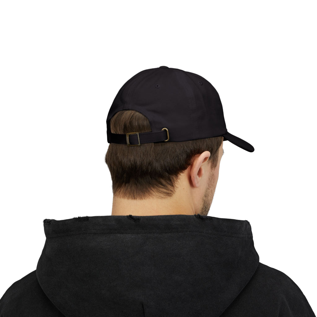 ritzy thug Classic Dad Cap | minimalist embroidered text, white baseball hat