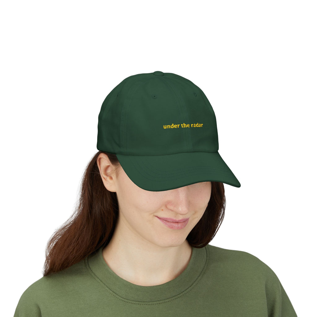 under the radar Dad Cap | Minimal Script Embroidered Baseball Hat