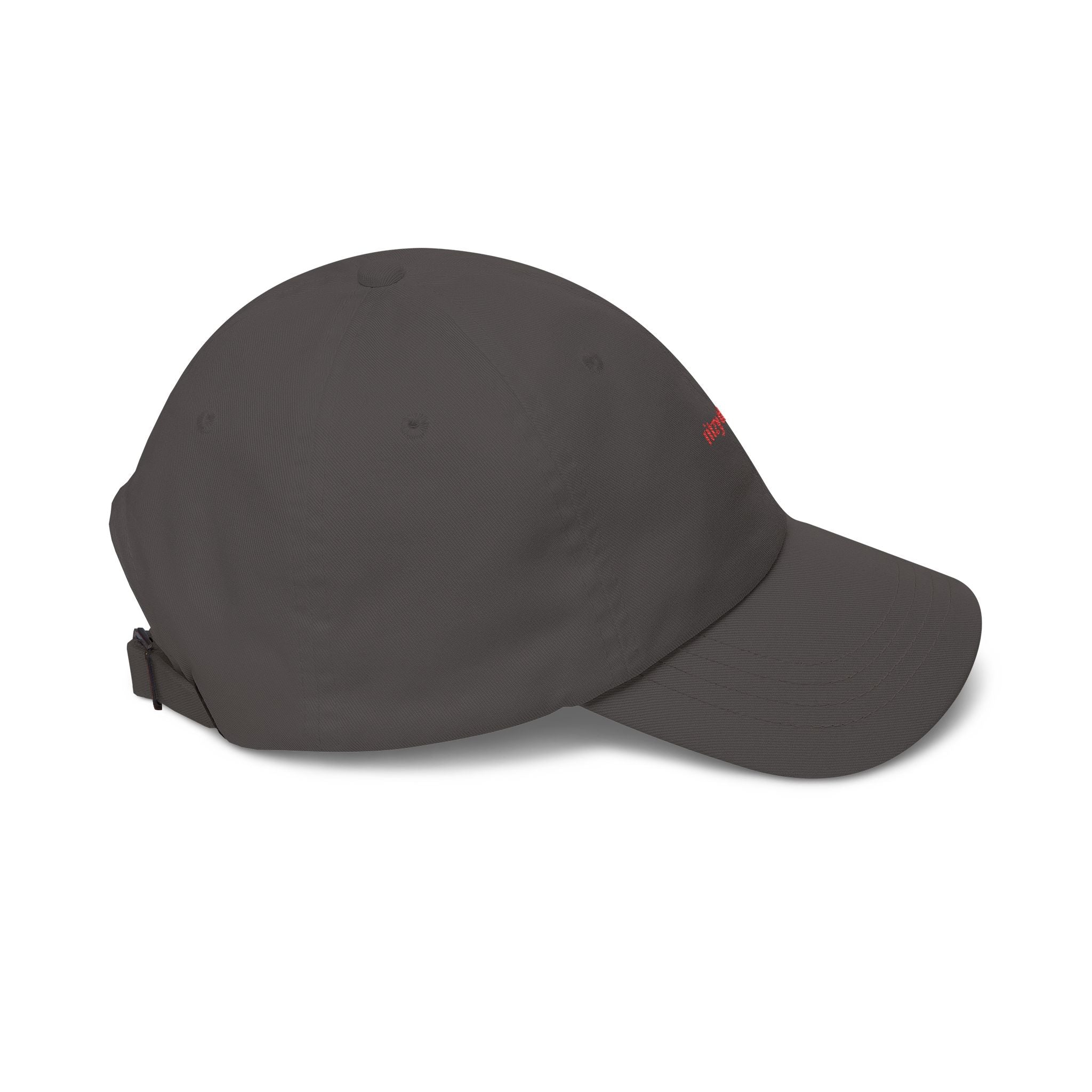 ritzy thug Classic Dad Cap | minimalist embroidered text, white baseball hat